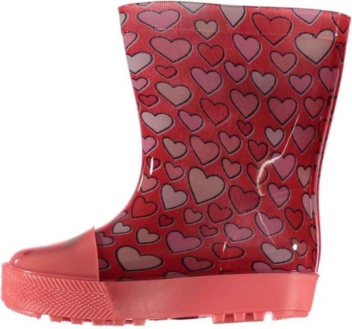 Xq Footwear Regenlaarzen Hartjes Meisjes Rubber Rood Maat 23