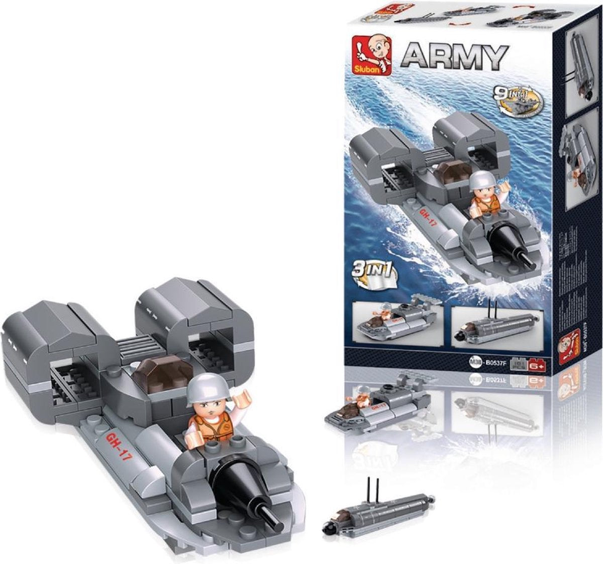 Sluban Army 9 into 1 Jetboot 3-In-1