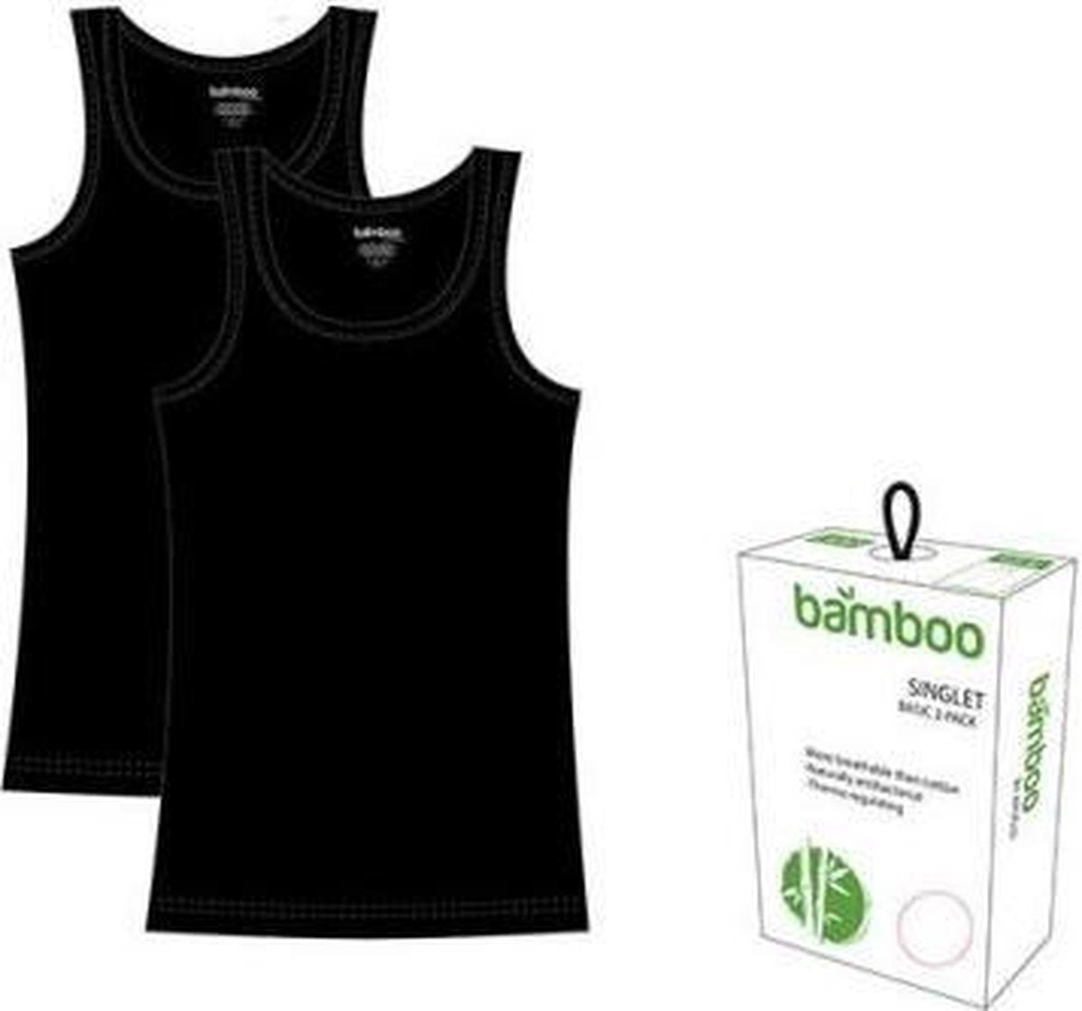 Dames Bamboe Hemd - 2-pack - Zwart - Maat L
