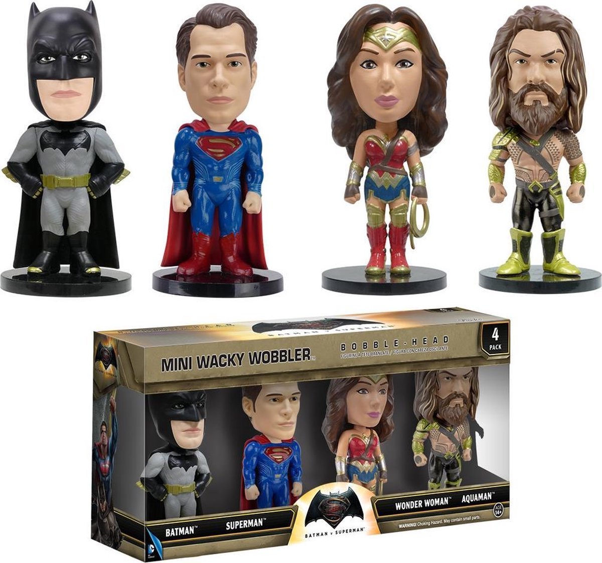 Batman Vs Superman 4-Pack Mini Schuddehoofden