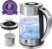 LED Glazen Waterkoker met Temperatuurregeling & Warmhoudfunctie  - 1.7 Liter - Theepot