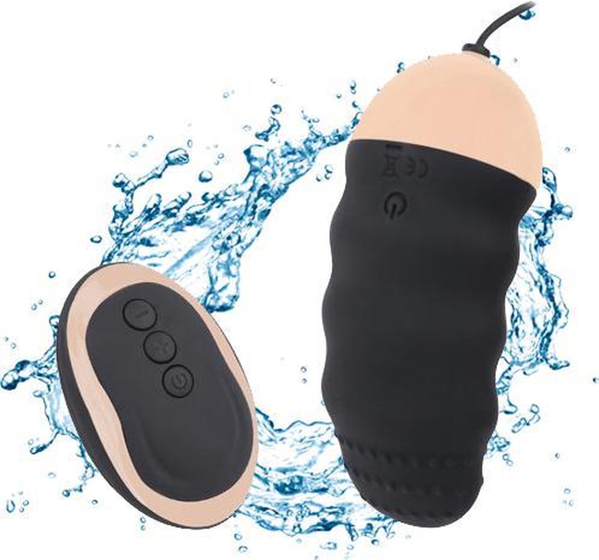 Geribbeld vibratie eitje voor extra stimulatie - Luxe Giftbox - Zwart Goud