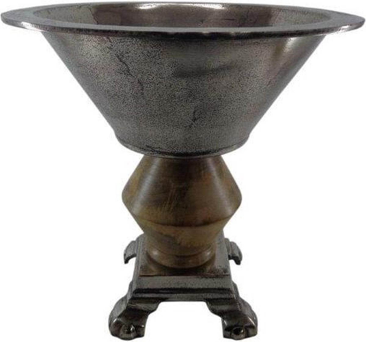 Deco4yourhome - Fruitschaal - 38cm - Old Metal/Natural Wood