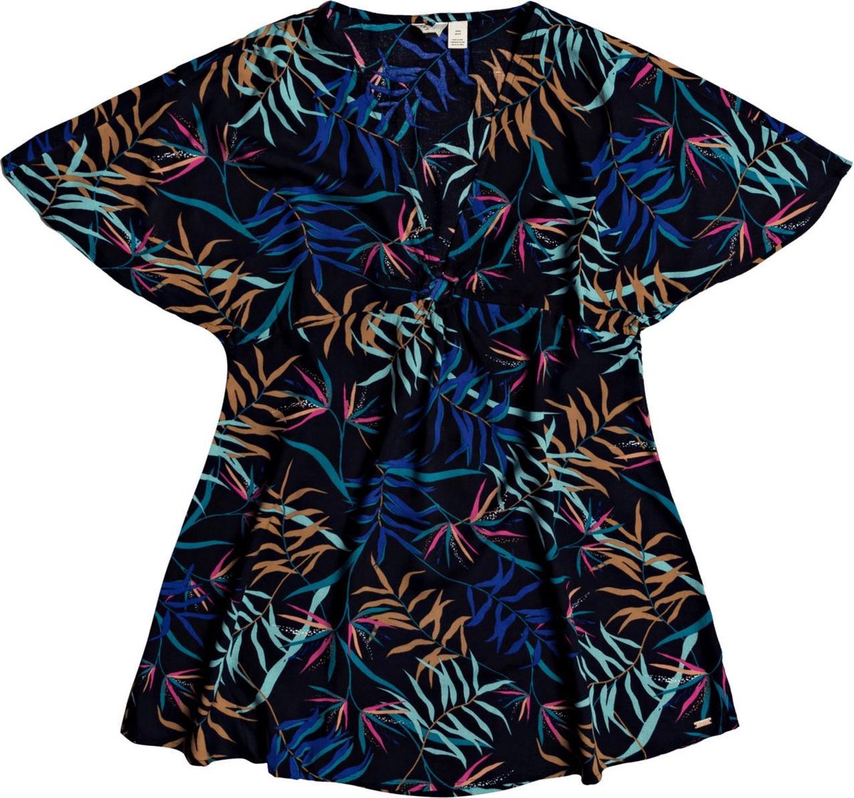 Roxy Summer Cherry Dress Anthracite Wild Leaves S Xs