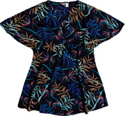 Roxy Summer Cherry Dress Anthracite Wild Leaves S Xs