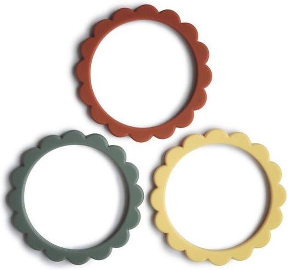 Mushie Bijt Armbanden Flower Clay/Dried Thyme/Sunshine (3 stuks)