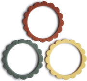 Mushie Bijt Armbanden Flower Clay/Dried Thyme/Sunshine (3 stuks)