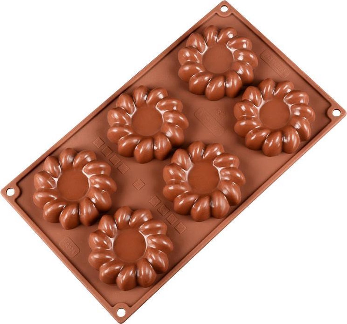 Kitchen Princess - Siliconen Bakvorm Koekjes Krans - Chocolade - 6 Stuks
