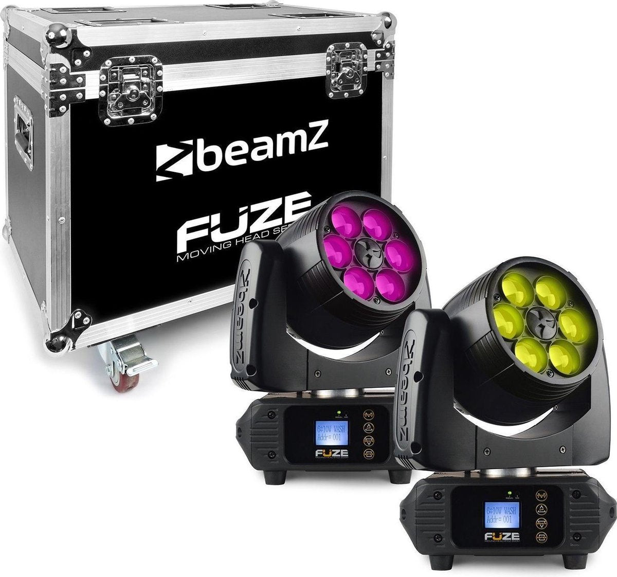 Moving head lichtset - BeamZ FUZE610Z moving head lichtset van 2 FUZE610 moving heads in flightcase