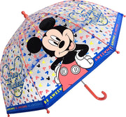 Chanos Paraplu Mickey Mouse Blauw/transparant 45 Cm