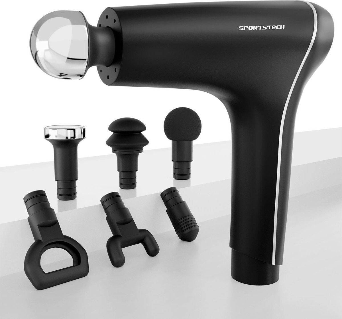 Sportstech massage gun massageapparaat 7 uur accuduur | 10 intensiteiten voor wellness & ontspanning | stille massage gun voor nek