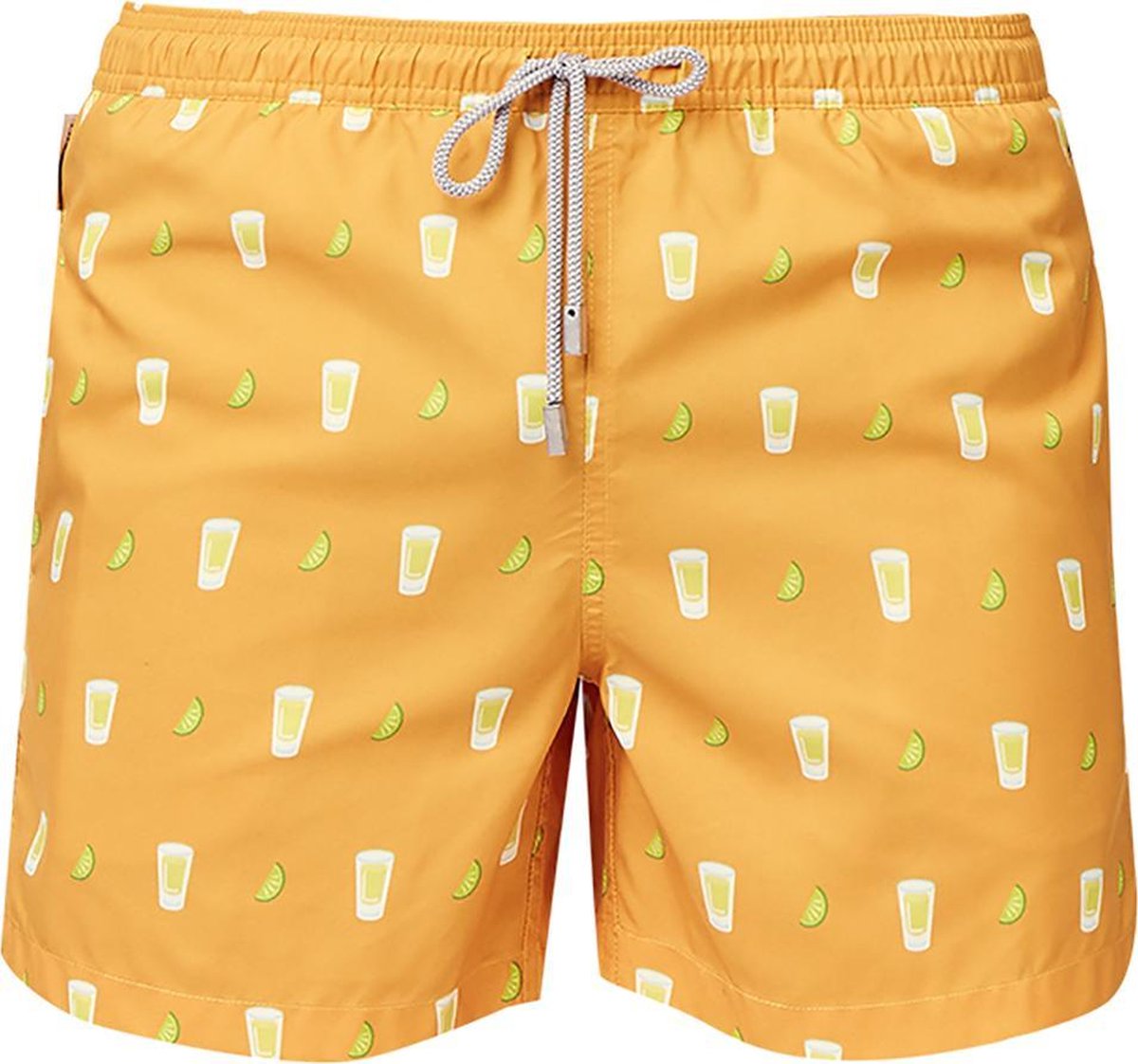 SHOT LIME Sneldrogende Zwembroek Heren met Mesh Binnenbroek en Drie Zakken - Zachte en Comfortabele Zwemshort Heren / Zwembroeken Heren - Waterafstotende Zwembroek Mannen / Herenmode van Premium Stof - Geel - L (EU 44)