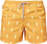 SHOT LIME Sneldrogende Zwembroek Heren met Mesh Binnenbroek en Drie Zakken - Zachte en Comfortabele Zwemshort Heren / Zwembroeken Heren - Waterafstotende Zwembroek Mannen / Herenmode van Premium Stof - Geel - L (EU 44)