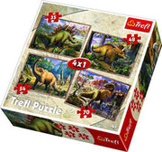4 in1 - Dinosaurussen Puzzel