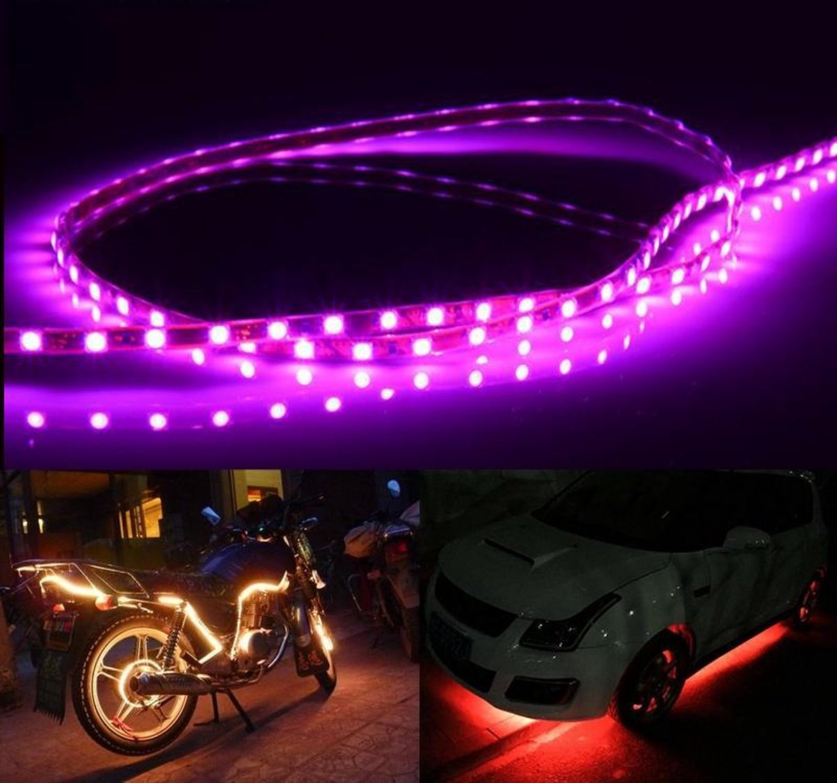 5 STUKS Flow Style 45 LED 3528 SMD Waterdichte flexibele autostrooklamp voor autodecoratie