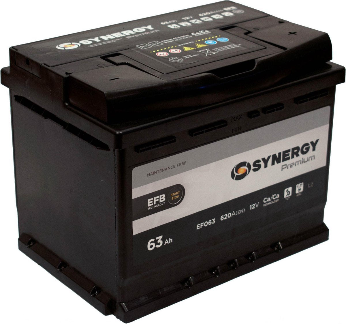 SYNERGY Premium Start-Stop EFB 63Ah 620A 12V R+ - Accu - Loodaccu Start Stop Autobatterij Batterie de Voiture Car Battery Akku