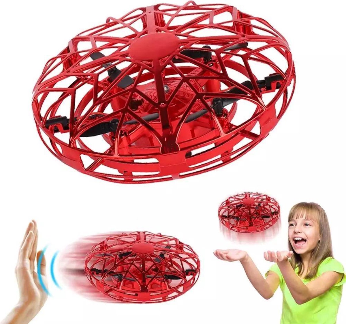 Mini Drone - Anti Bots Sensor - Kinder Cadeau - Zwevende UFO - 4 Propellers - USB oplaadbaar - Infra Rood Sensor - Veilig - Beschermd Door Kooi - Drone Bal - Voor Kinderen - EB Store