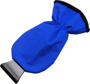Kobalt Blauwe kunststof ijskrabber met een fleece gevoerde polyester want.
