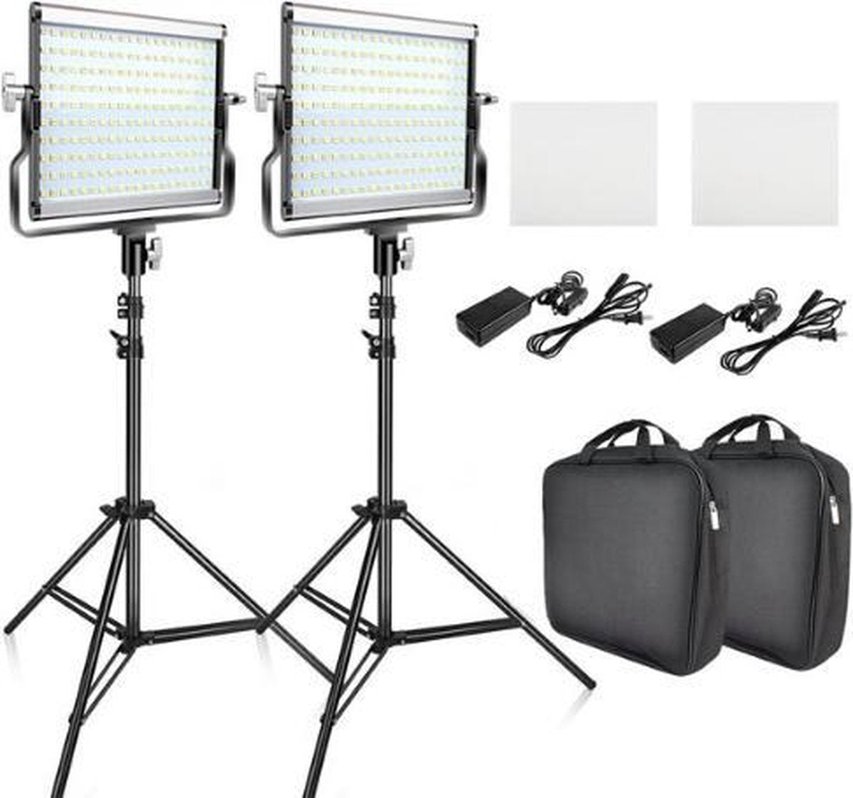 Grandecom Studiolamp Set - LED - Bi-Color - Statief - Vlog - Make-up - Tik Tok - Instagram - Snapchat - Professioneel - Hoge kwaliteit