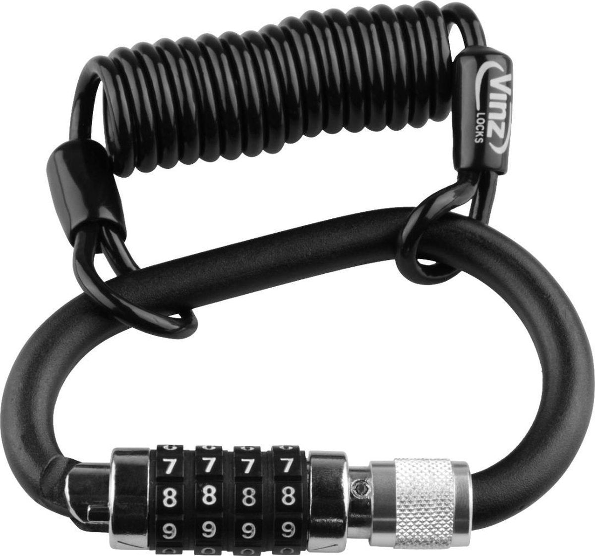 Vinz Shasta Helmslot / Fietsslot / Cijferslot met Kabel / Minisafe - Handig op te bergen in (broek/jas)zak - Lengte 150cm