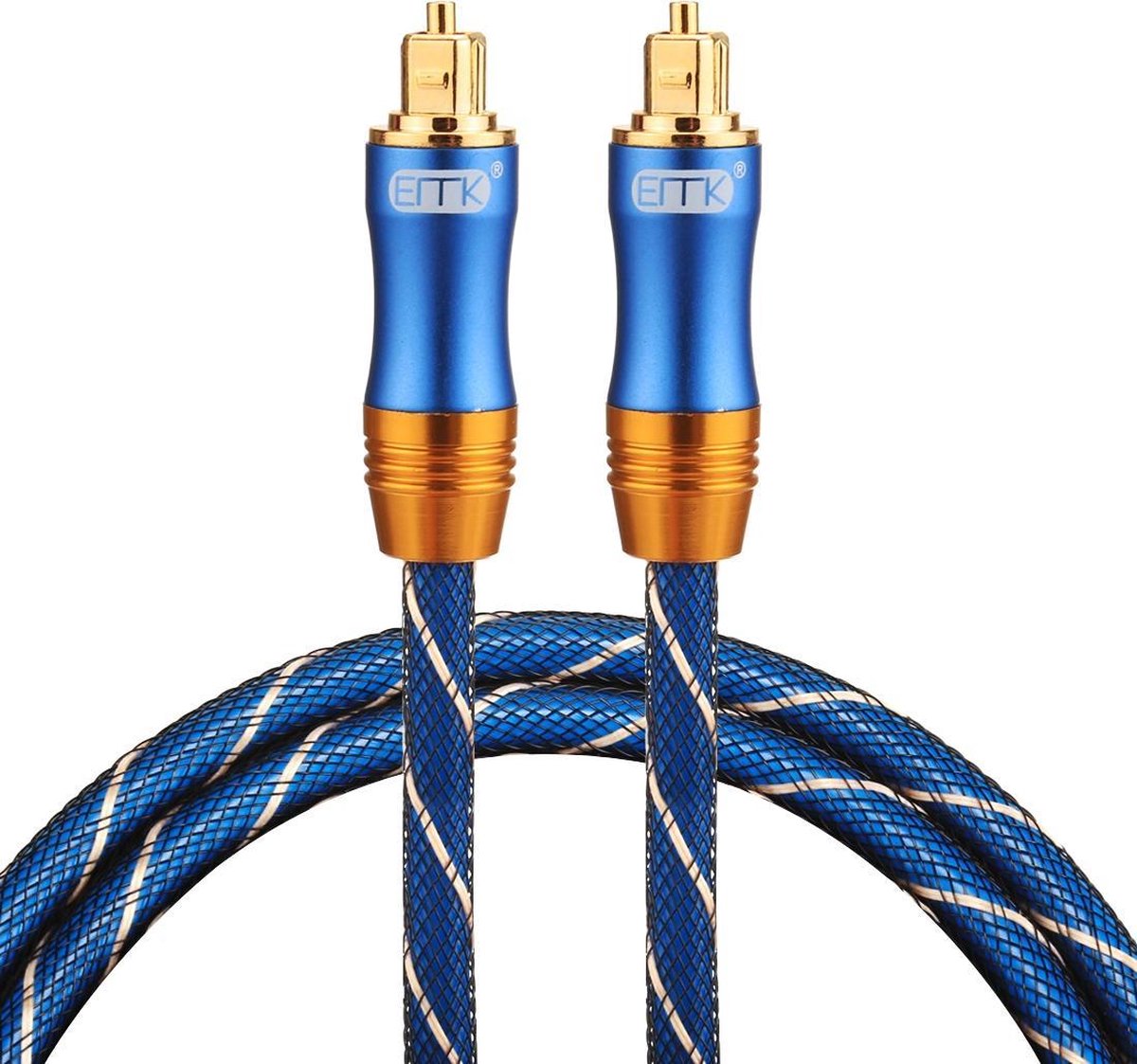 ETK Digital Toslink Optical kabel 1 meter / audio male to male / Optische kabel BLUE series - Blauw