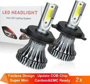 H1 LED lampen COB 20000 Lumen koeling Passief 120w (set 2 stuks) CANbus EMC CHip 6000k Ultra-bright Wit Korte inbouw diepte / 120 Watt Motor / Auto / Scooter / Motor / Dimlicht / Grootlicht / Koplampen / Lamp / Autolampen / CANbus adapter