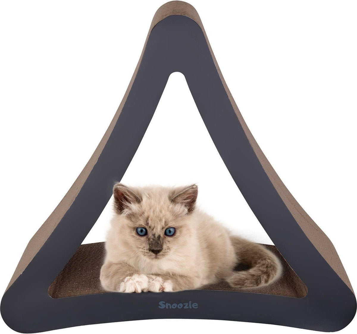 Snoozle Pyramid Krabpaal voor Katten - Zwart - 46cm - Krabmeubel - Karton