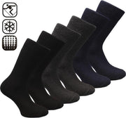 6 paar Thermosokken - Zwart-Antraciet-Donkerblauw - Maat 39-42