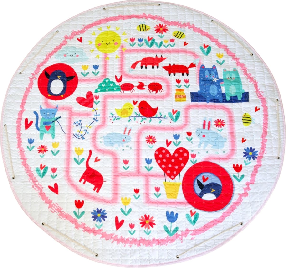 Flouer Speelkleed Kinderkamer en Opbergzak in één - Speelgoed Opbergen - Speelmat Kinderkamer - 150cm - Olifant