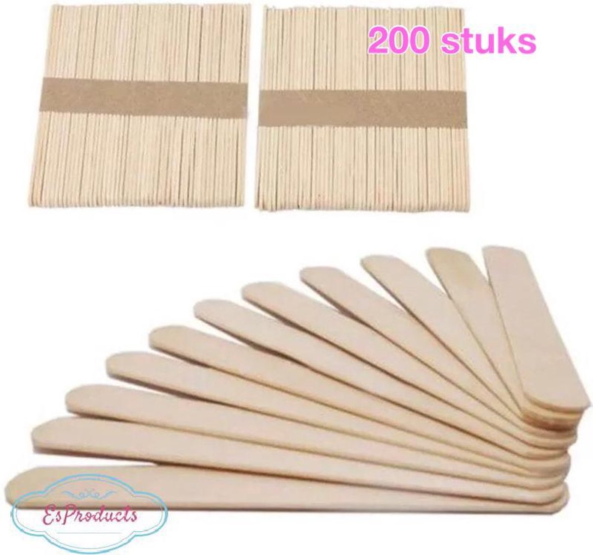 200 stuks Grote Houten Hars Wax spatels wegwerp 15 x 18cm breed Tongspatel Ontharen