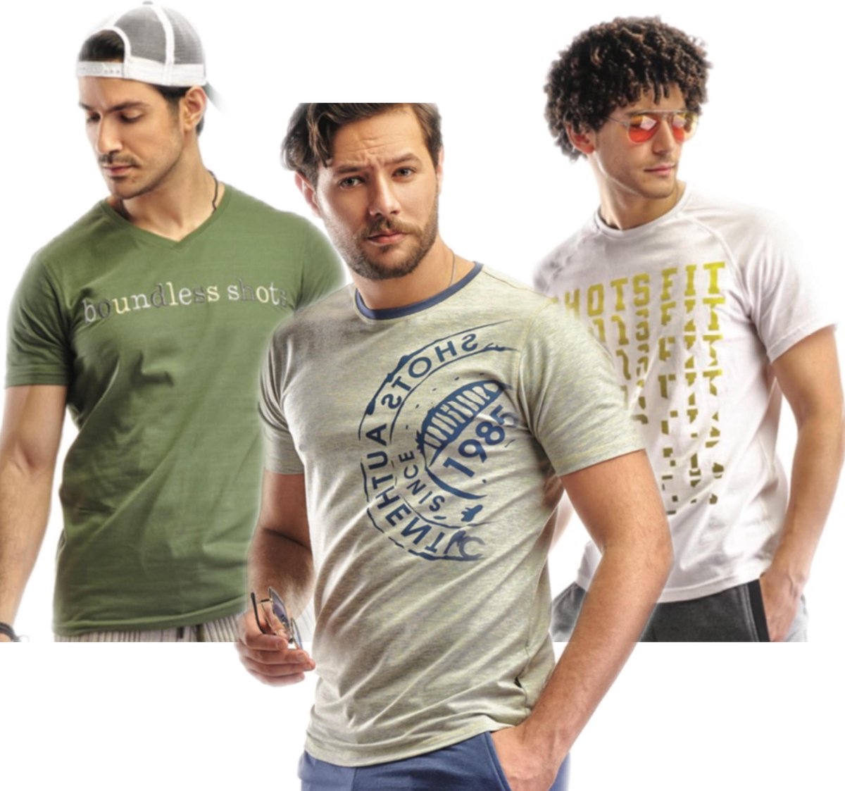 Embrator 3-stuks mannen T-shirt mix11 wit/blauw/groen maat XL
