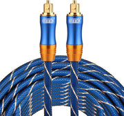 By Qubix - ETK Digital Toslink Optical kabel 10 meter / audio male to male / Optische kabel BLUE series - Blauw