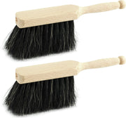 2x stuks kinderstoffers/handvegers met houten handvat - Kinderspeelgoed schoonmaakartikelen - 18 x 6 cm