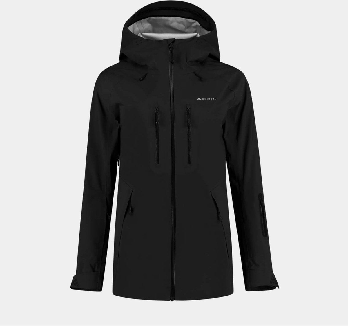 Cortazu Mountain Hard Shell Jas  Zwart | Dames warme outdoor jas waterdicht & winddicht met capuchon