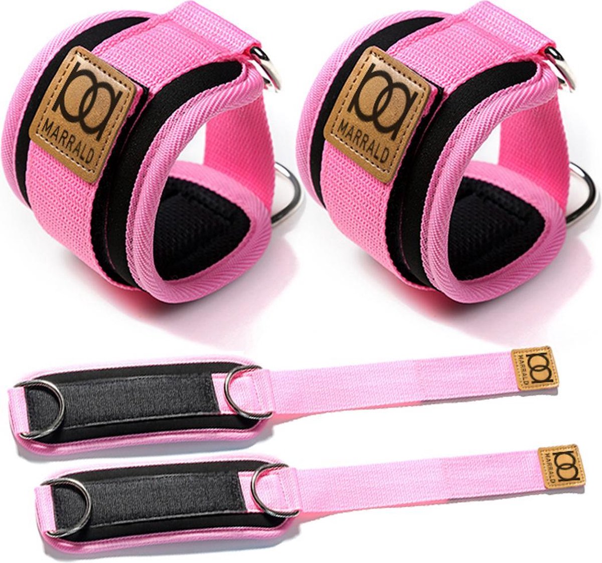 Marrald Enkelband Fitness 2 Stuks - Ankle Cuff - kabelmachine sport beenband strap - Roze