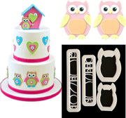 Ardran & Tookar Fondant uilen uitsteekvorm - Kunststof - Set van 4 stuks