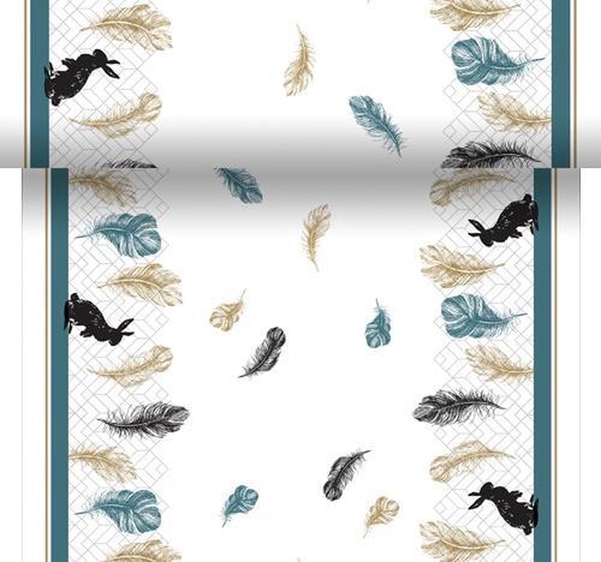 Duni Tafelloper Coloured Feathers 40 X 480 Cm Papier Roze