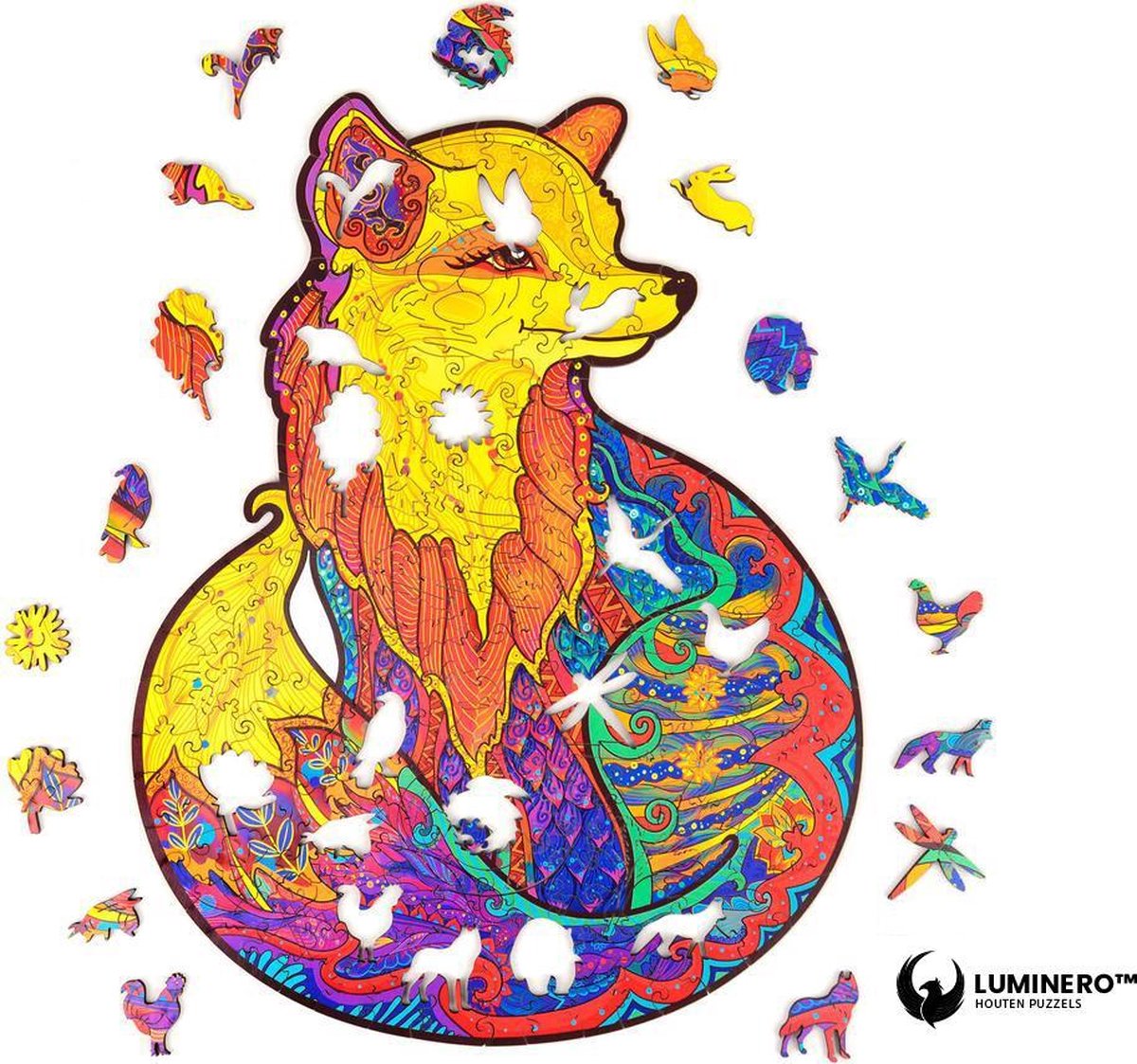 Luminero™ Houten Vos Jigsaw Puzzel - A5 Formaat Puzzel - Unieke 3D Puzzels - Huisdecoratie - Wooden Puzzle - Volwassenen & Kinderen