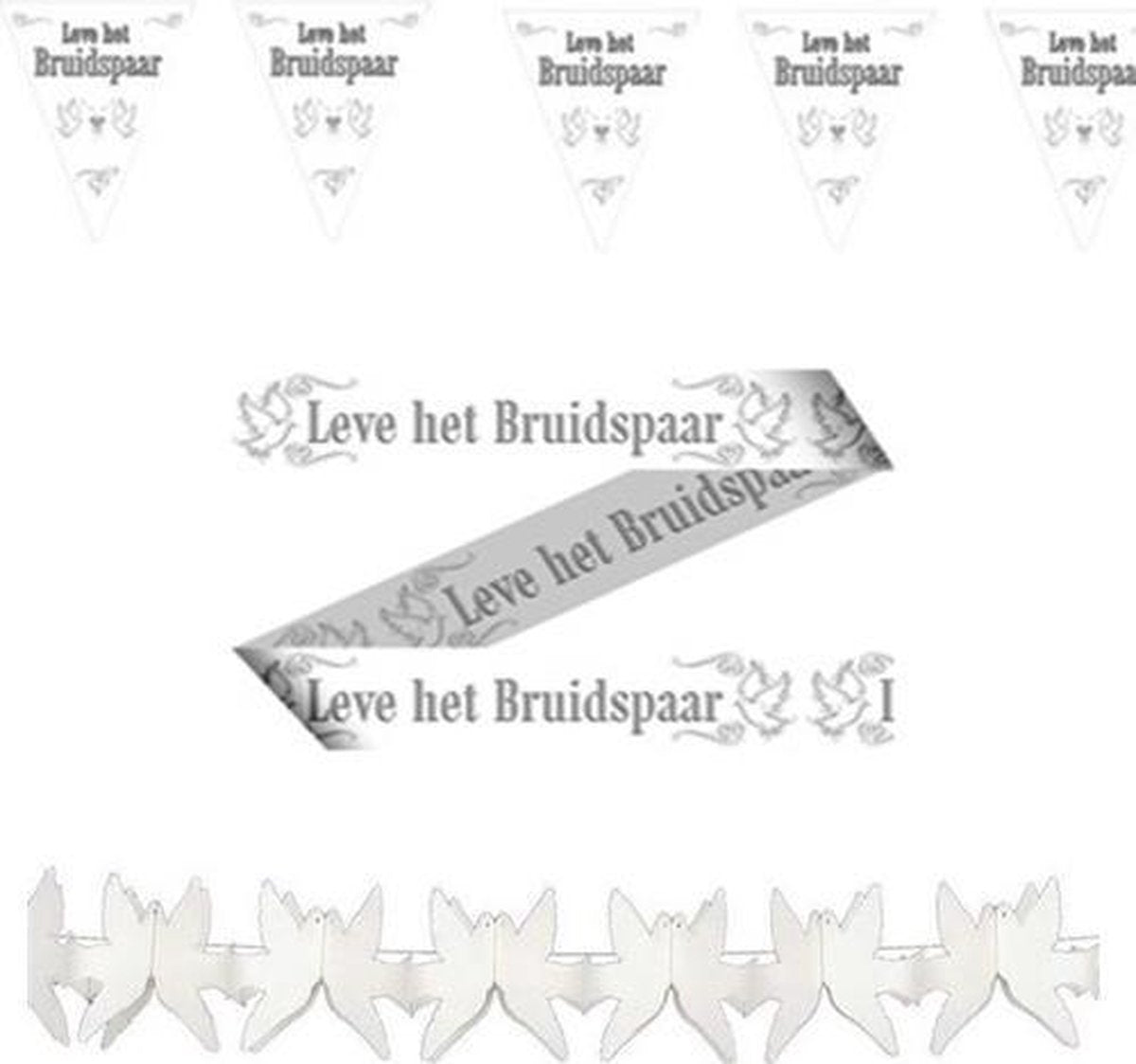 LEVE HET BRUIDSPAAR PARTYSET! | Leve het bruidspaar | Slinger | Liefde | Hartjes | Bruiloft | Trouwen |Huwelijk