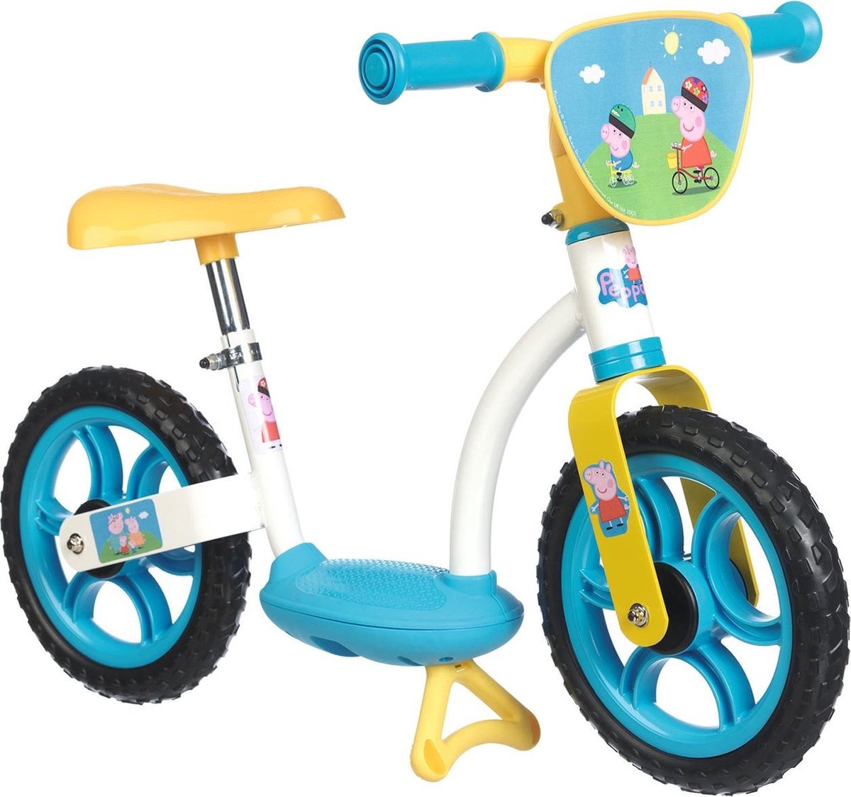 Smoby Loopfiets Peppa Pig | Balance fiets met pikkel | Verstelbare Leerfiets met voetsteun en standaard