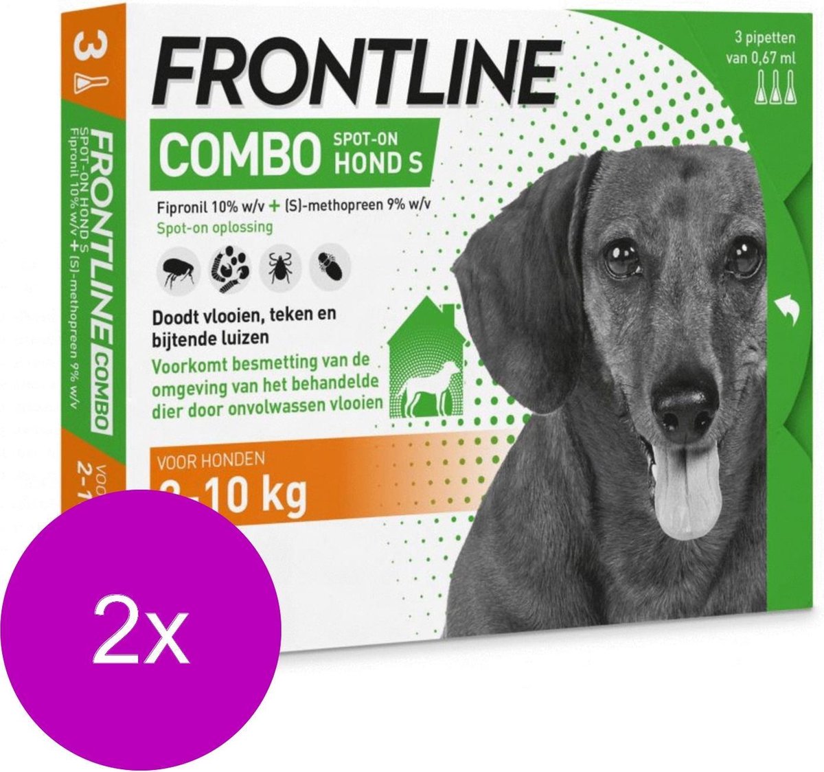Frontline Combo Spot On 1 Small Hond Small - Anti vlooien en tekenmiddel - 2 x 3 pip