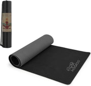 Koalas Eco Yoga Mat  - 100% recyclebaar TPE -  Inclusief Draagtas & Gratis E-book - Anti-slip - Zwart/Grijs