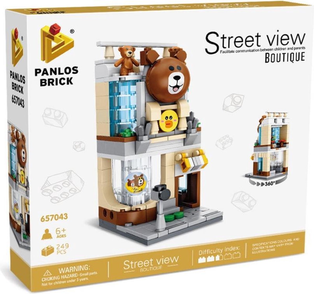 Panlos P-657043 Street View - Kinderkledingwinkel - 249 onderdelen - Lego Compatibel - Bouwdoos