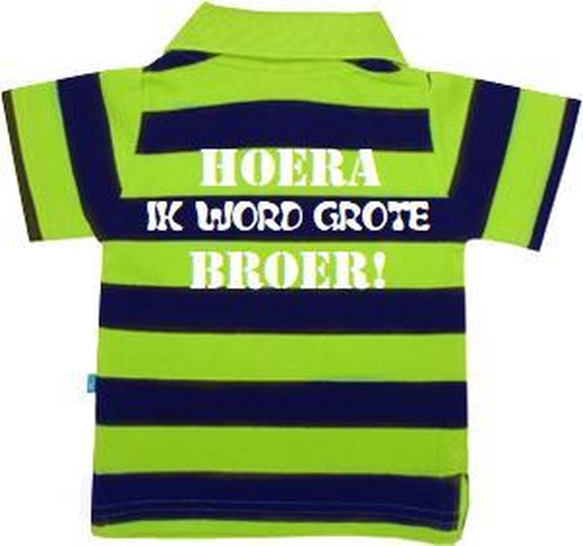 Polo | Hoera! ik word grote broer| marine blauw/ lime groen | maat 74/80