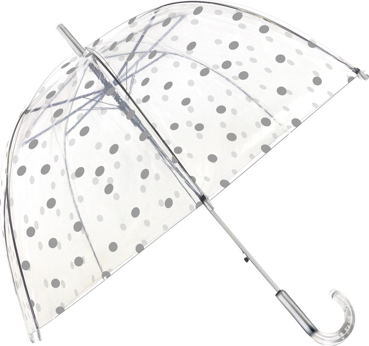 Smati Pois Argentés Paraplu - Transparant - Stormbestendig - Zilver - Ø85cm