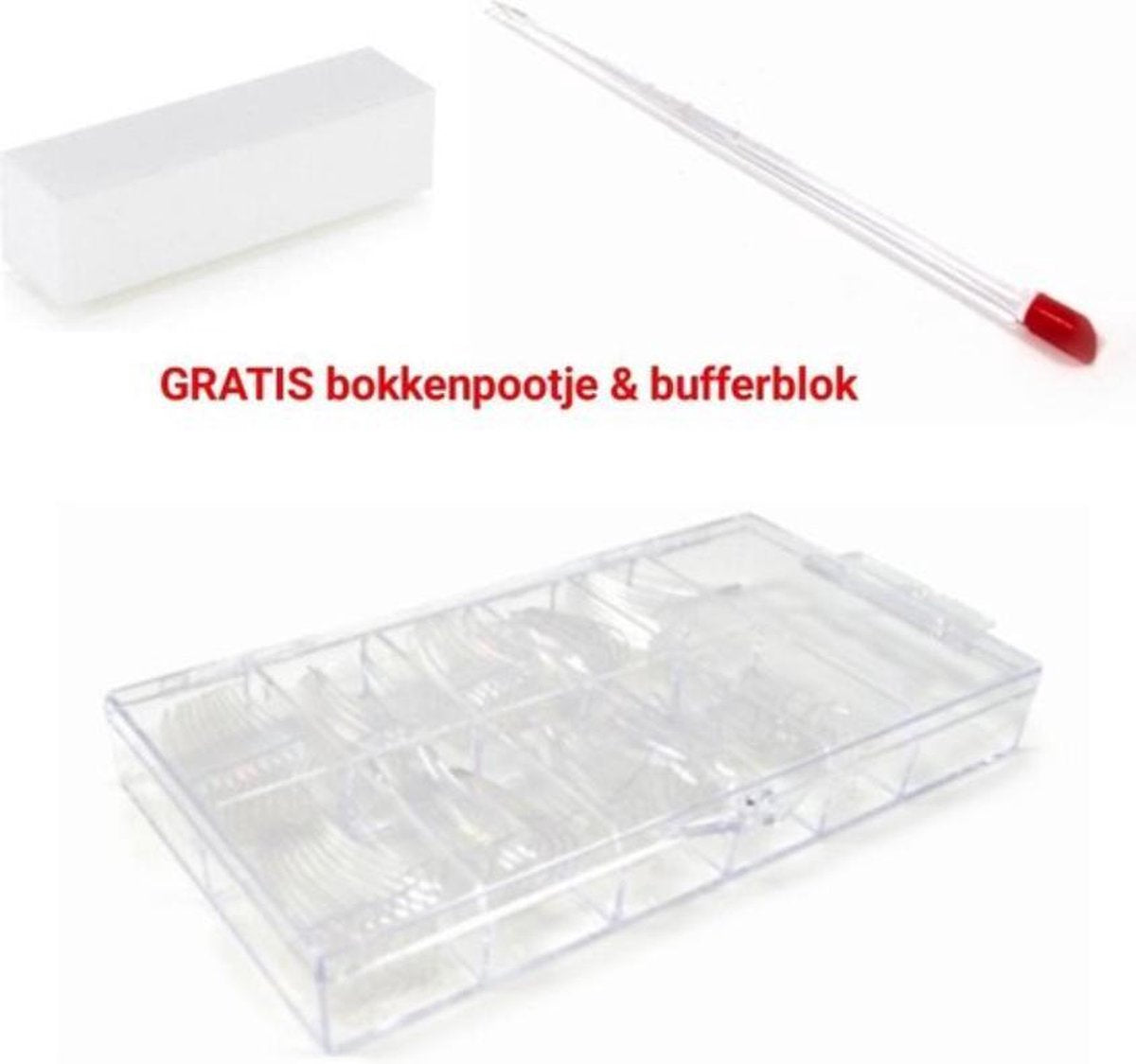 Proffesionele- nageltips - tips - Kunstnagels - Nageltips - bufferblok - bokkenpootje- polijstblok - Clear 500 stuks - Hoge kwaliteit - acryl - gel - shellac - gellak - soakoff- gelpolish- nepnagels - Professionele - markt