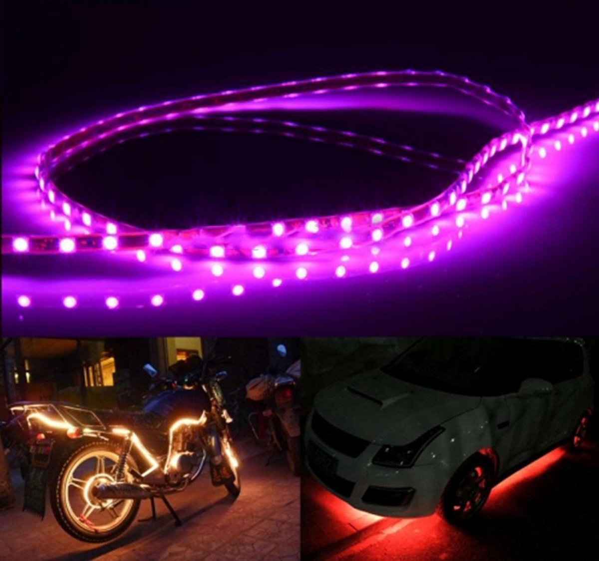 5 STUKS Flow Style 45 LED 3528 SMD Waterdichte flexibele autostrooklamp voor autodecoratie