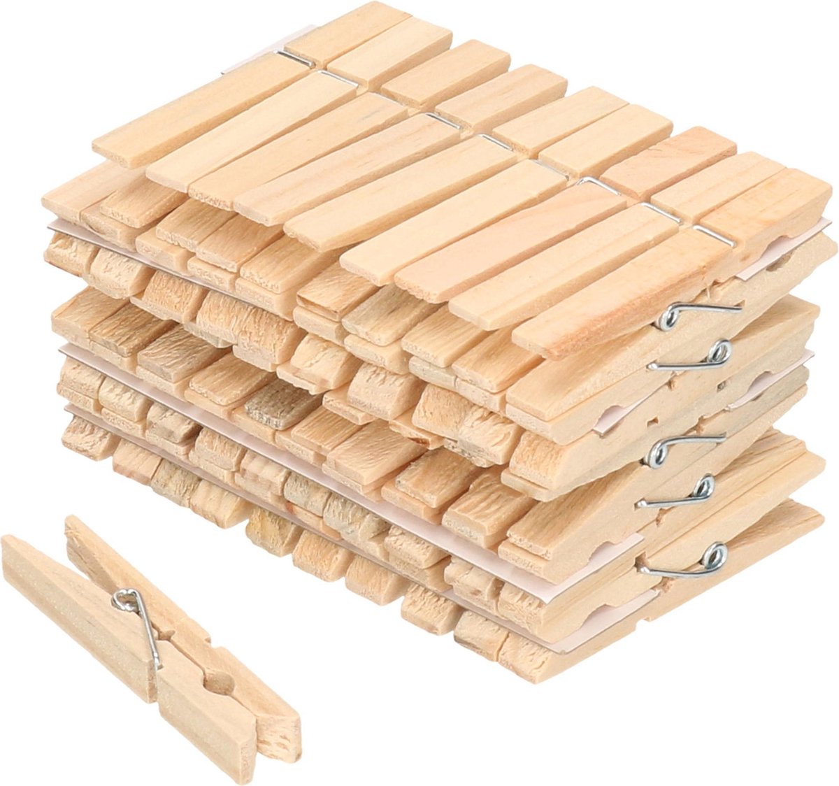 250x Wasknijpers naturel van hout