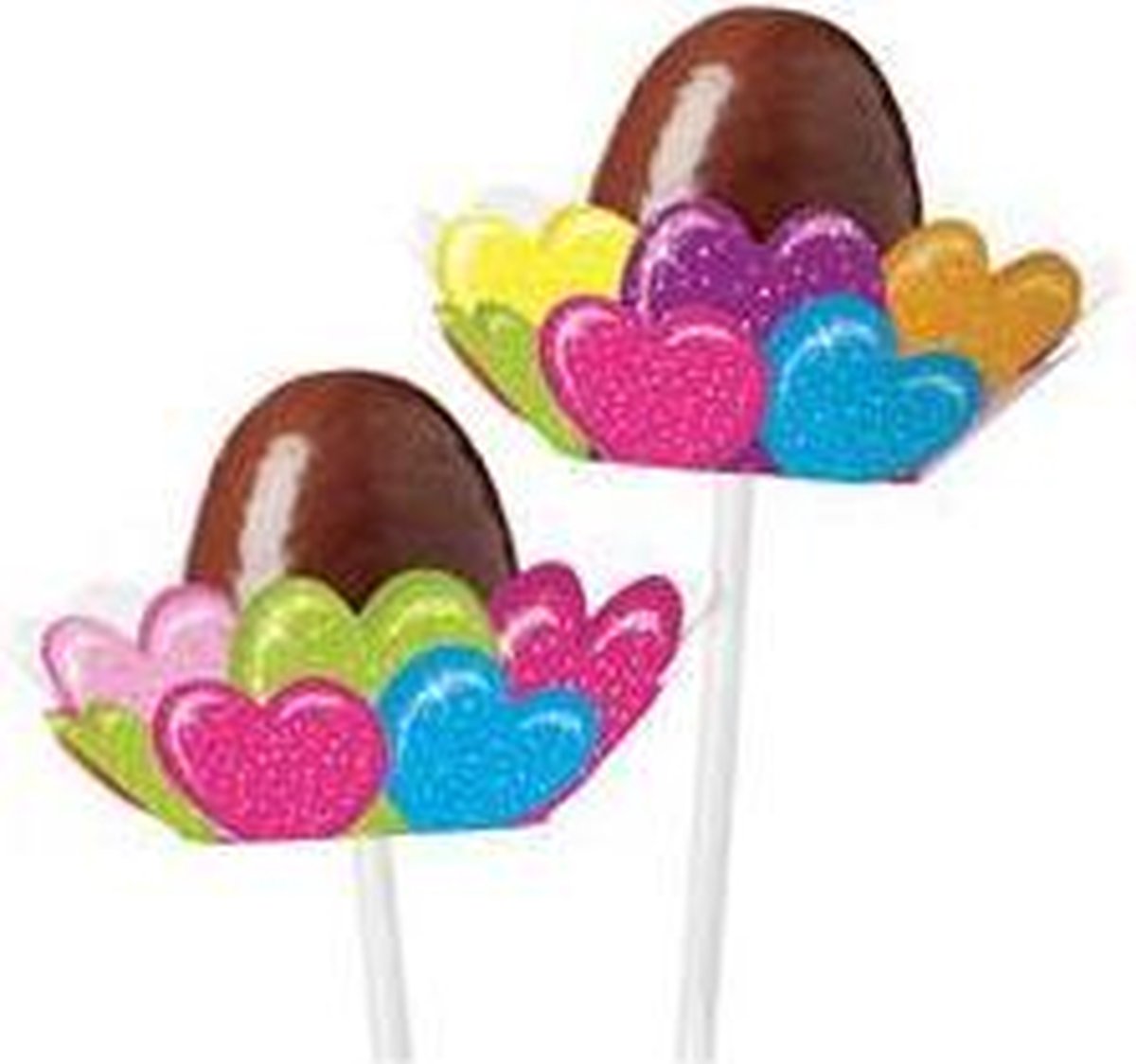 Pop wraps / wikkels - 8 setjes - hartjes - Wilton