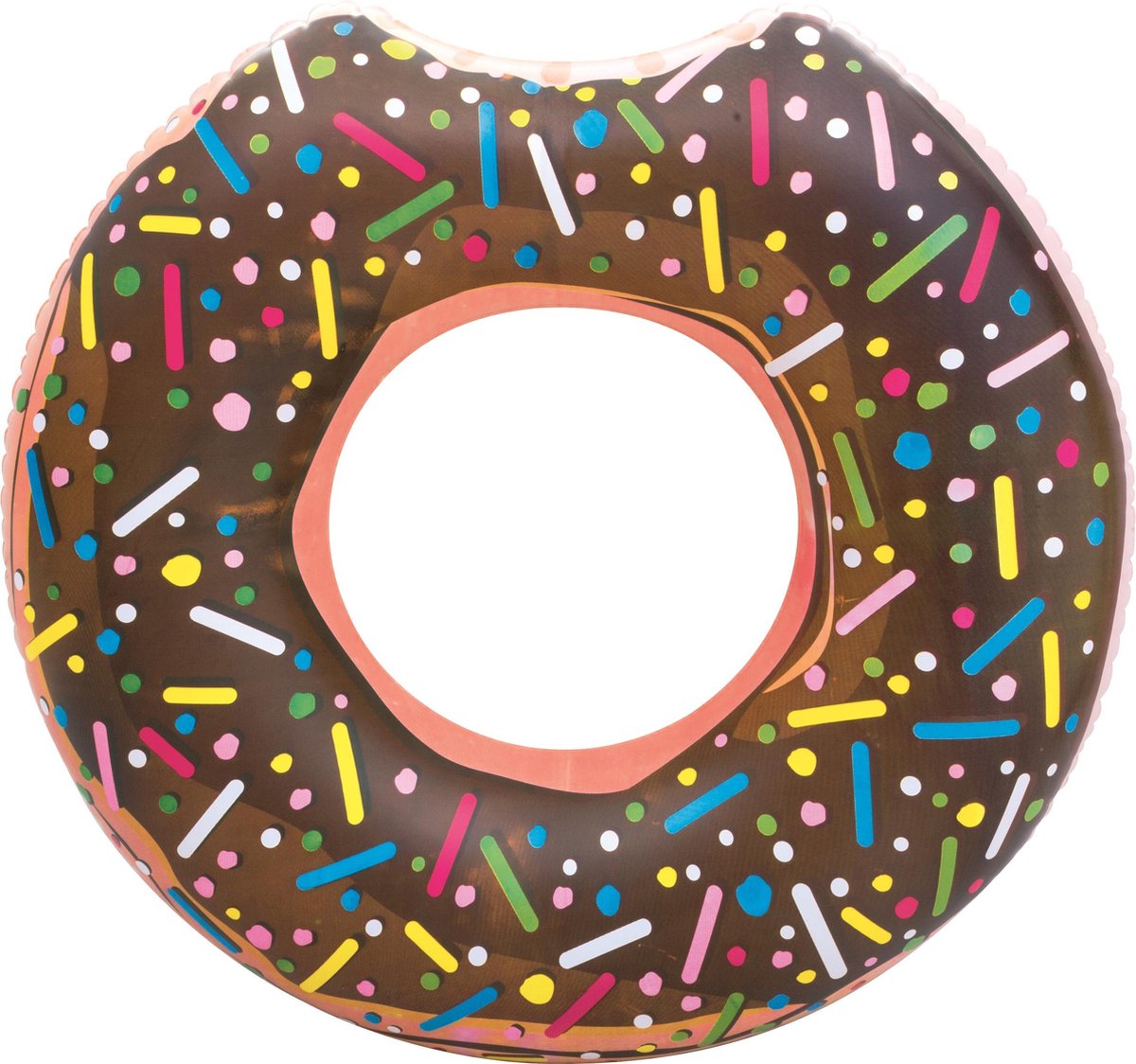 Opblaasbaar XXL Donut Zwemband 100 x 100 CM - Water Speelgoed Eten Bruin - Voor kinderen of Volwassenen Groot